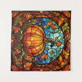 Pompoen Glas in lood Tapestry Wandkleed (Voorkant (horizontaal))