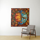 Pompoen Glas in lood Tapestry Wandkleed (In Situ (horizontaal))