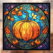 Pompoen Glas in lood venster Cling Raamsticker (Vel 2)