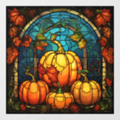 Pompoen Glas in lood venster Cling Raamsticker (Vel)