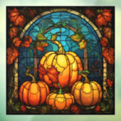 Pompoen Glas in lood venster Cling Raamsticker (Vel 3)