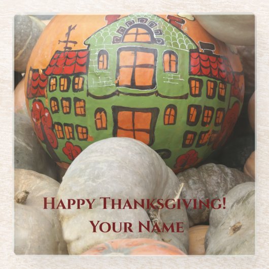 pompoen glazen onderzetter (Voorkant)