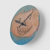 Pompoen glimlachen, Halloween Kinderen Art Waterve Ronde Klok (Hoek)