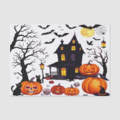 Pompoen Glow Party Tissue Sheets voor Halloween Tissuepapier (Voorkant)