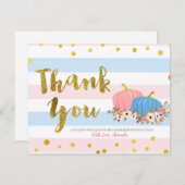 Pompoen Goud bedankkaart (Voorkant / Achterkant)