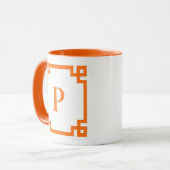 Pompoen Griekse Sleutelrand Monogram Mok (Voorkant links)