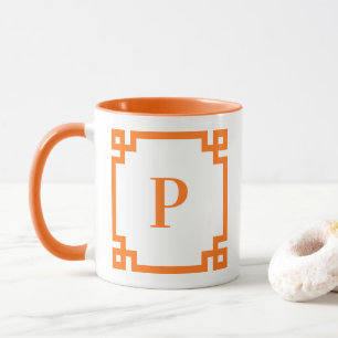 Pompoen Griekse Sleutelrand Monogram Mok