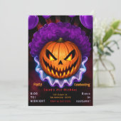 Pompoen Griezeldoder Clown Halloween Verjaardagsfe Kaart (Staand voorkant)