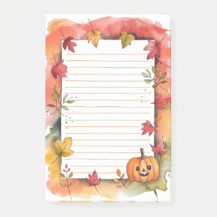 Pompoen Grijns & Bladerige Whimsy Post-it® Notes
