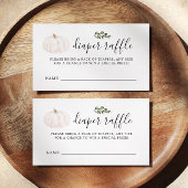 Pompoen Groene Baby Shower Luier Raffle Tickets Informatiekaartje
