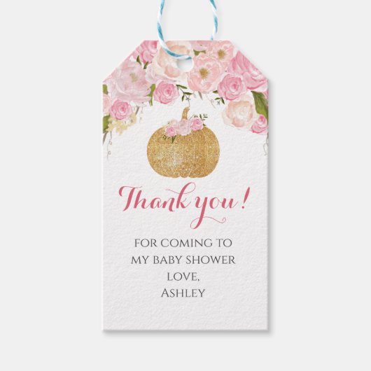 pompoen gunst tag cadeaulabel (Voorkant)