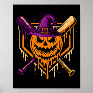 Pompoen Halloween Baseball Ice Cream Drip Soky Boy Poster