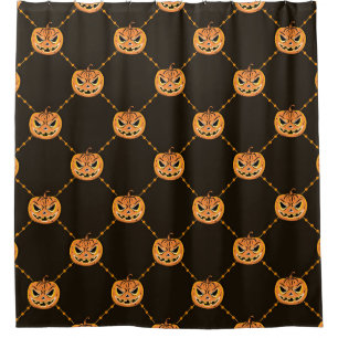 Pompoen Halloween feest thema. Douchegordijn