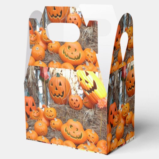 Pompoen halloween jack o lantaarn oranje pompoenen bedankdoosjes (Geopend)