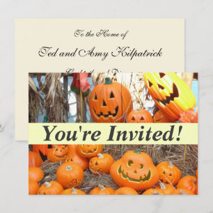 Pompoen halloween jack o lantaarn oranje pompoenen kaart