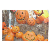 Pompoen halloween jack o lantaarn oranje pompoenen kussensloop (Achterkant)