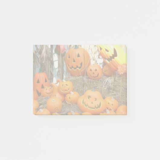 Pompoen halloween jack o lantaarn oranje pompoenen post-it® notes (Voorkant)