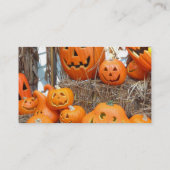 Pompoen halloween jack o lantaarn oranje pompoenen visitekaartje (Achterkant)