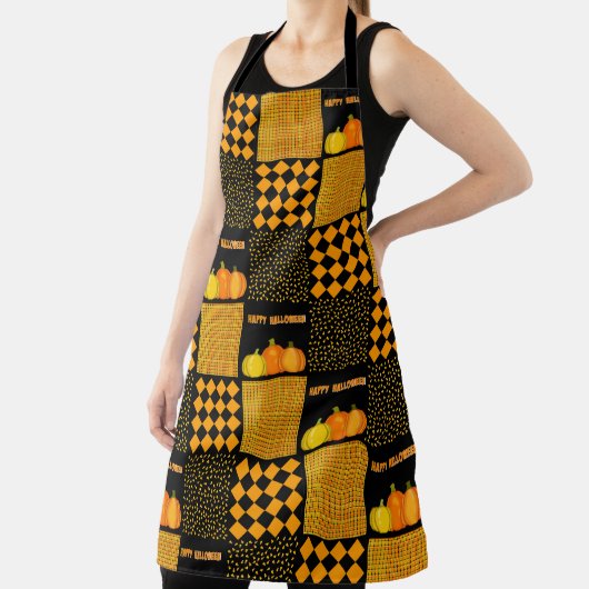 Pompoen Halloween Patchwork Patroon Schort (Insitu)