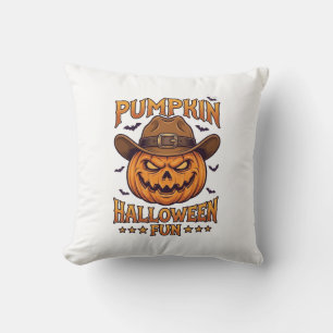 Pompoen Halloween Pret Jack Lantaarn Cowboy Hoed V Kussen