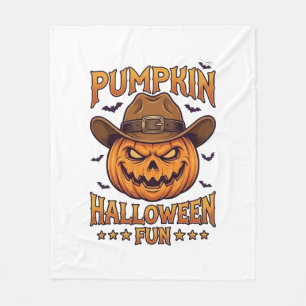 Pompoen Halloween Pret Jack Lantern Cowboy Hoed Vl Fleece Deken