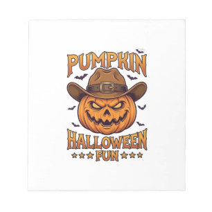 Pompoen Halloween Pret Jack Lantern Cowboy Hoed Vl Notitieblok