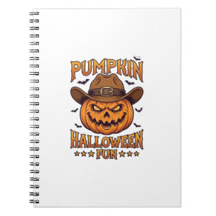 Pompoen Halloween Pret Jack Lantern Cowboy Hoed Vl Notitieboek