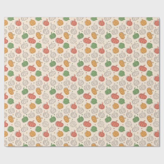 Pompoen Halloween sinaasappel geel groen Cadeaupapier (Vlak)