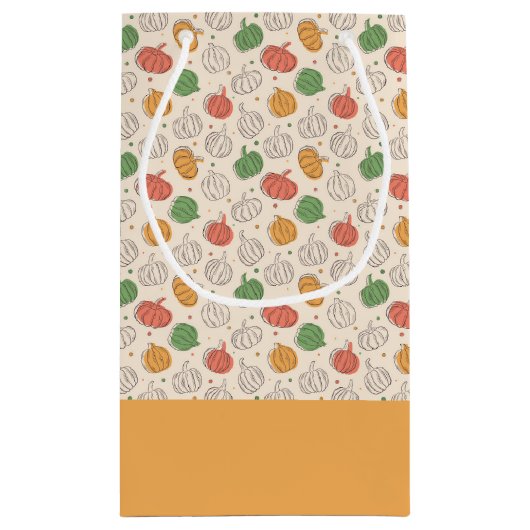 Pompoen Halloween sinaasappel geel groen Klein Cadeauzakje (Achterkant)