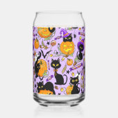 Pompoen Halloween Snoep Black Cats Blikvorm Glas (Achterkant)