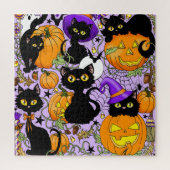 Pompoen Halloween Snoep Black Cats Legpuzzel (Verticaal)