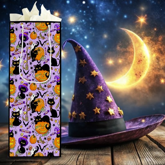Pompoen Halloween Snoep Black Cats Wijn Cadeautas