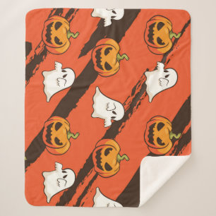 Pompoen Halloween thema, naadloos patroon. Sherpa Deken