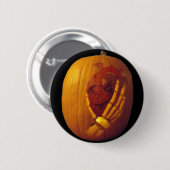 Pompoen, hart in de hand ronde button 5,7 cm (Voorkant /achterkant)