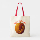 Pompoen, hart in de hand tote bag (Achterkant)