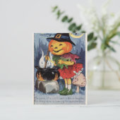  pompoen Heks meisje Vakantie briefkaart (Staand voorkant)
