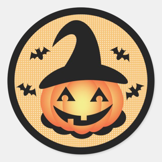 pompoen heks Sticker (Voorkant)