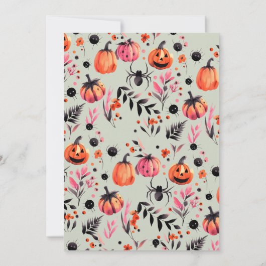 Pompoen Helloween uitnodiging (Achterkant)