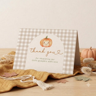 Pompoen Herfst Baby Shower Bedankkaart