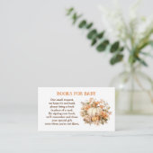 Pompoen Herfst Baby shower Boeken voor Baby Informatiekaartje (Staand voorkant)