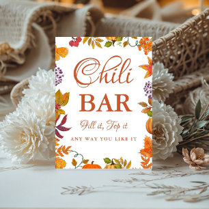 Pompoen Herfst Baby Shower Chili Bar Bord Reclamebord Met Voetstuk