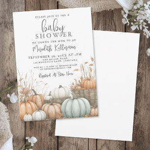 Pompoen Herfst Baby Shower Kaart