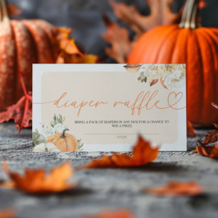 Pompoen Herfst Baby shower Luier Raffle Informatiekaartje