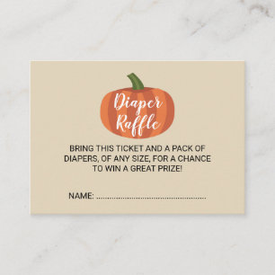 Pompoen Herfst Baby Shower Luier Raffle Ticket