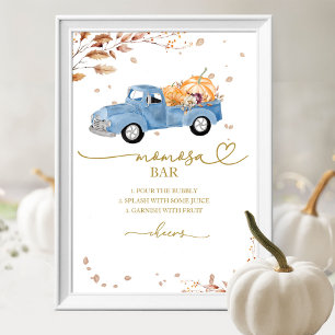Pompoen Herfst Baby shower MOMosa Bar Sign Poster
