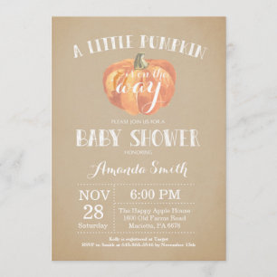 Pompoen Herfst Baby shower Uitnodiging Vintage