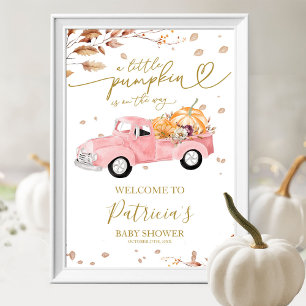 Pompoen Herfst Baby Shower Welkom Bord Poster