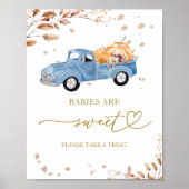 Pompoen Herfst Baby's zijn Sweet Sign Poster (Voorkant)