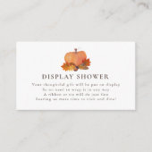 Pompoen Herfst Bladeren Witte Display Douche Informatiekaartje (Voorkant)