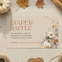 Pompoen Herfst Bloemen Baby shower Luier Raffle